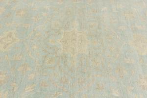 Muted Aqua Blue Floral Transitional 12x15 Oriental Rug