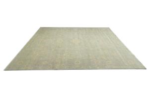 Muted Aqua Blue Floral Transitional 12x15 Oriental Rug
