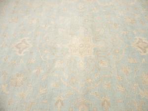 Muted Aqua Blue Floral Transitional 12x15 Oriental Rug