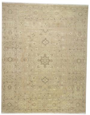 Muted Pinkish Beige Floral 12x15 Transitional Oriental Area Rug