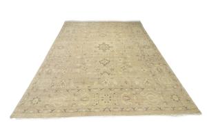 Muted Pinkish Beige Floral 12x15 Transitional Oriental Area Rug