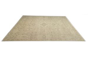Muted Pinkish Beige Floral 12x15 Transitional Oriental Area Rug