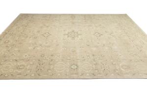 Muted Pinkish Beige Floral 12x15 Transitional Oriental Area Rug