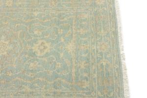 Muted Aqua Blue Floral 3X5 Transitional Oriental Rug