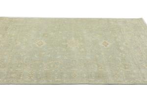 Muted Aqua Green Floral 6X9 Transitional Oriental Rug