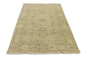 Muted Beige Floral 6x9 Transitional Oriental Area Rug