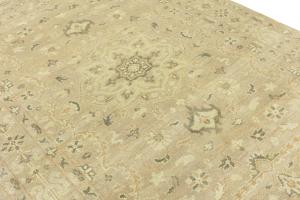 Muted Beige Floral 6x9 Transitional Oriental Area Rug