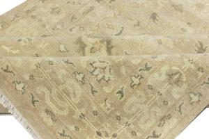 Muted Beige Floral 6x9 Transitional Oriental Area Rug