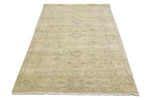 Muted Beige Floral 6x9 Transitional Oriental Area Rug