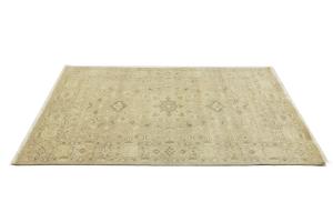 Muted Beige Floral 6x9 Transitional Oriental Area Rug