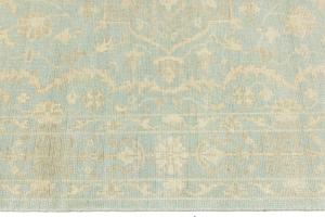 Muted Aqua Blue Floral 6X9 Transitional Oriental Rug