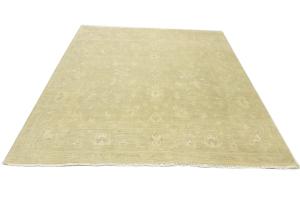 Muted Beige Floral 10X10 Transitional Oriental Square Rug