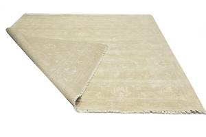 Muted Beige Floral 10X10 Transitional Oriental Square Rug