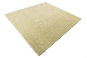 Muted Beige Floral 10X10 Transitional Oriental Square Rug
