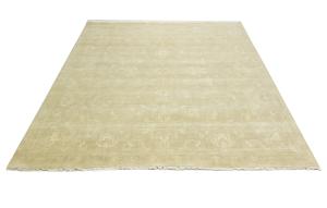 Muted Beige Floral 10X10 Transitional Oriental Square Rug