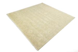 Muted Beige Floral 10X10 Transitional Oriental Square Rug