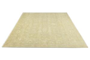 Muted Beige Floral 10X10 Transitional Oriental Square Rug