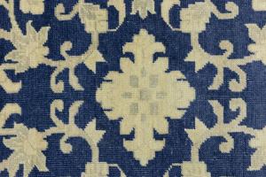 Muted Blue Floral 10x14 Transitional Oriental Area Rug