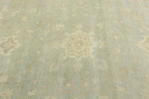 Muted Aqua Blue Floral 10x14Transitional Oriental Rug