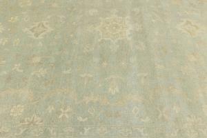 Muted Aqua Blue Floral 10x14Transitional Oriental Rug