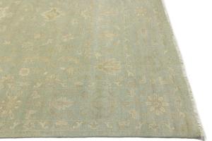 Muted Aqua Blue Floral 10x14Transitional Oriental Rug