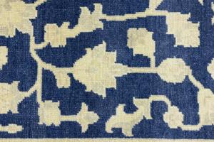 Muted Blue Floral 10x14 Transitional Oriental Area Rug