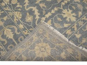 Muted Gray Floral 9x12 Transitional Oriental Area Rug