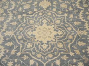 Muted Gray Floral 9x12 Transitional Oriental Area Rug