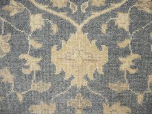 Muted Gray Floral 9x12 Transitional Oriental Area Rug