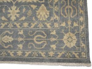 Muted Gray Floral 9x12 Transitional Oriental Area Rug