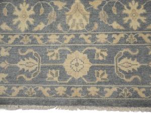 Muted Gray Floral 9x12 Transitional Oriental Area Rug