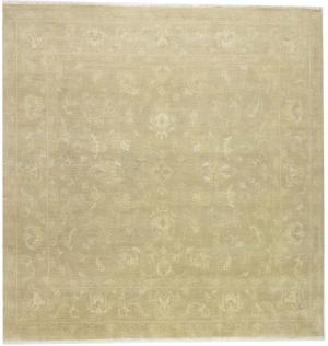 Muted Beige Floral 8X8 Transitional Oriental Square Rug
