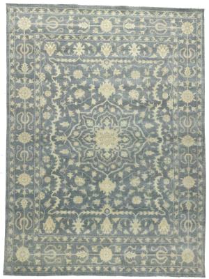 Muted Floral 9x12 Transitional Oriental Area Rug