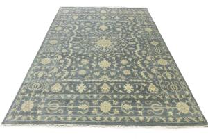 Muted Floral 9x12 Transitional Oriental Area Rug