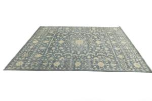 Muted Floral 9x12 Transitional Oriental Area Rug