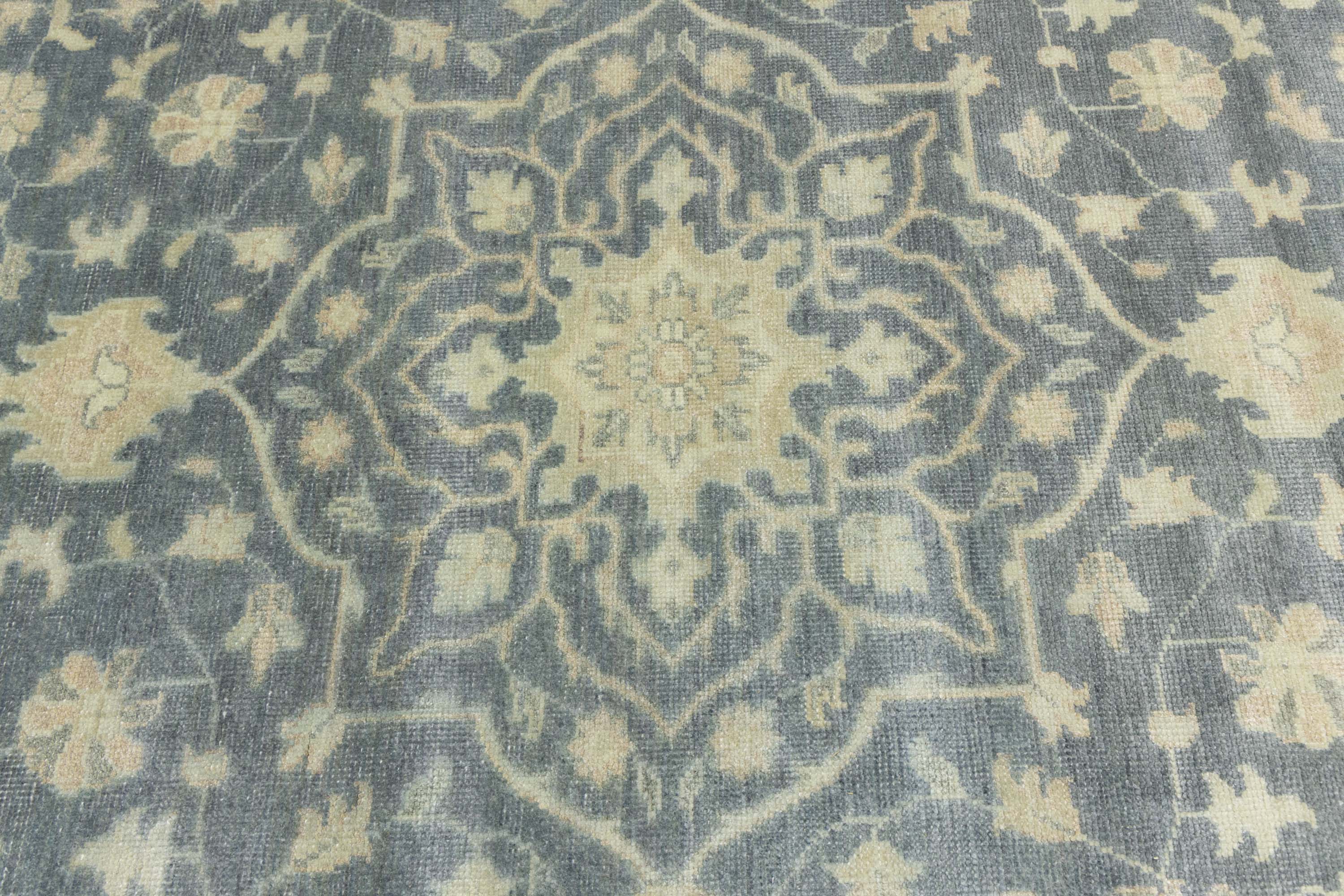 Muted Floral 9x12 Transitional Oriental Area Rug