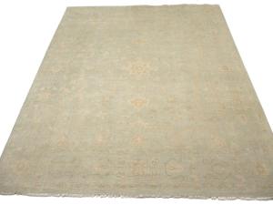 Muted Aqua Green Floral Transitional 12x15 Oriental Area Rug