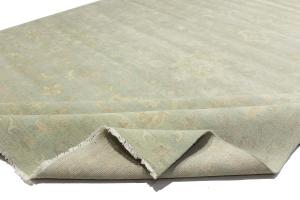 Muted Aqua Blue Floral Transitional 12x15 Oriental Area Rug