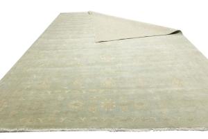 Muted Aqua Blue Floral Transitional 12x15 Oriental Area Rug