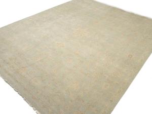 Muted Aqua Green Floral Transitional 12x15 Oriental Area Rug
