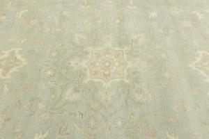 Muted Aqua Blue Floral Transitional 12x15 Oriental Area Rug