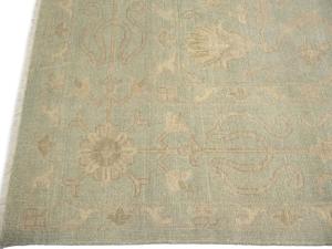 Muted Aqua Green Floral Transitional 12x15 Oriental Area Rug
