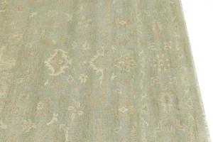 Muted Aqua Green Floral 8x10 Transitional Oriental Area Rug