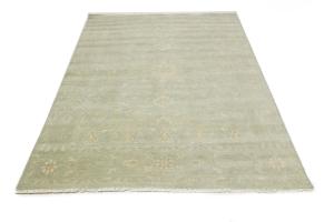 Muted Aqua Green Floral 8x10 Transitional Oriental Area Rug
