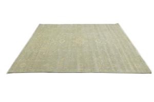Muted Aqua Green Floral 8x10 Transitional Oriental Area Rug