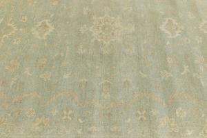 Muted Aqua Green Floral 8x10 Transitional Oriental Area Rug