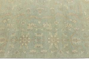 Muted Aqua Green Floral 8x8Transitional Oriental Square Rug