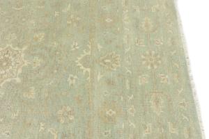 Muted Aqua Green Floral 8x8Transitional Oriental Square Rug
