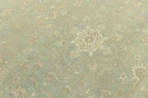 Muted Aqua Green Floral 8x8Transitional Oriental Square Rug