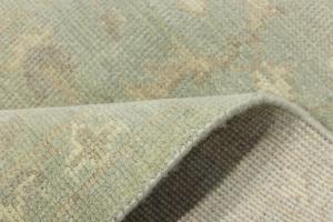 Muted Aqua Green Floral 8x8Transitional Oriental Square Rug